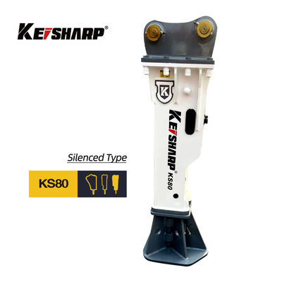 KS80 النوع الصامت المكسّر الهيدروليكي 190mm قطر القصبة مناسبة 45 ~ 55 طن الحفرة