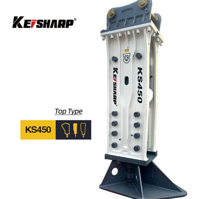 KS450 النوع العلوي 190mm الحفرة الصخرة الهيدروليكية كسارة للسكك الحديدية / الهندسة المعمارية